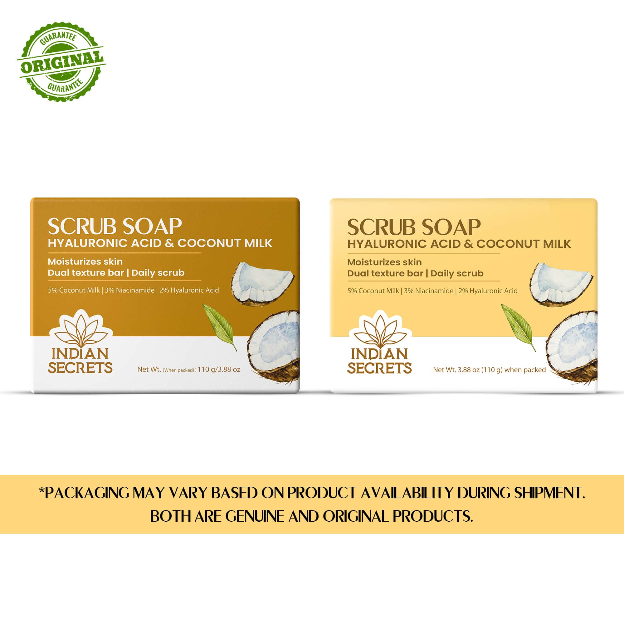 Indian Secrets Scrub Soap Hyaluronic Acid & Coconut Milk