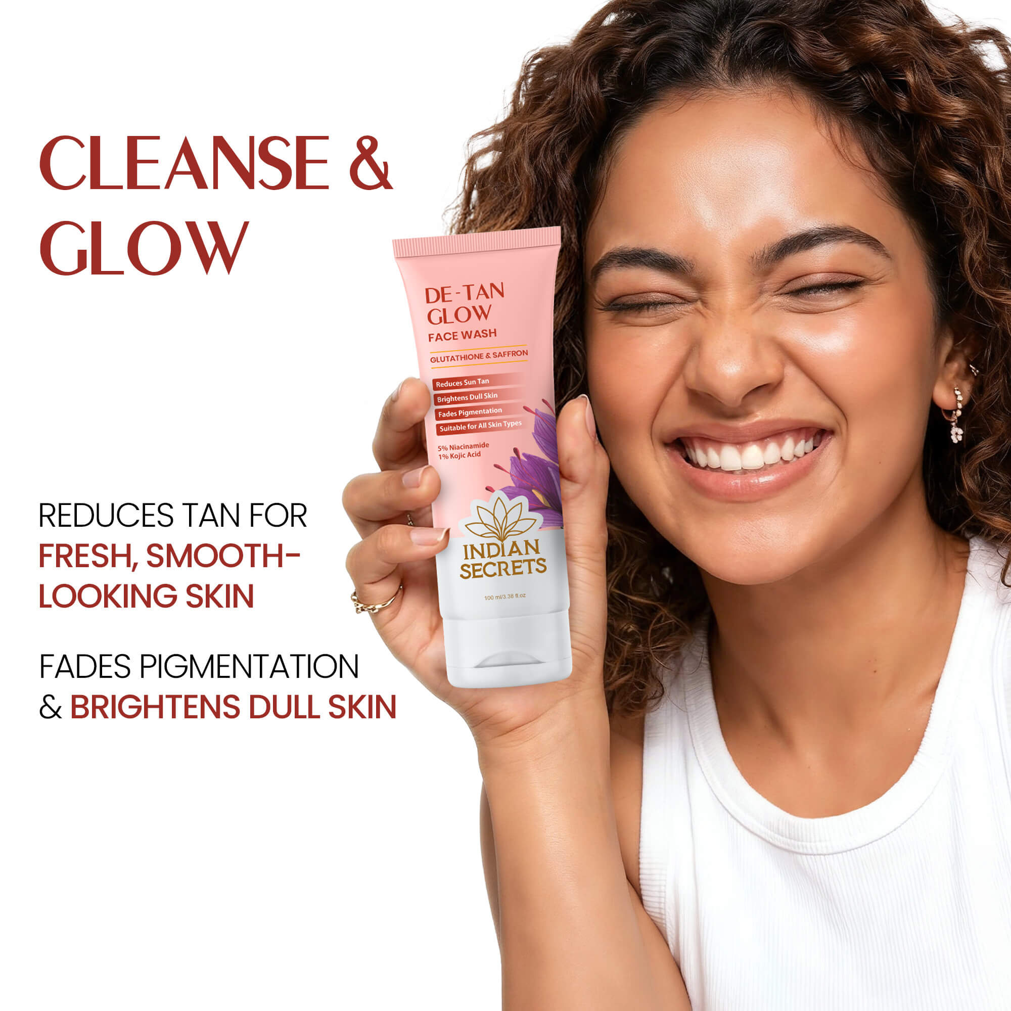 Indian Secrets De-Tan Glow Face Wash, 100 ml