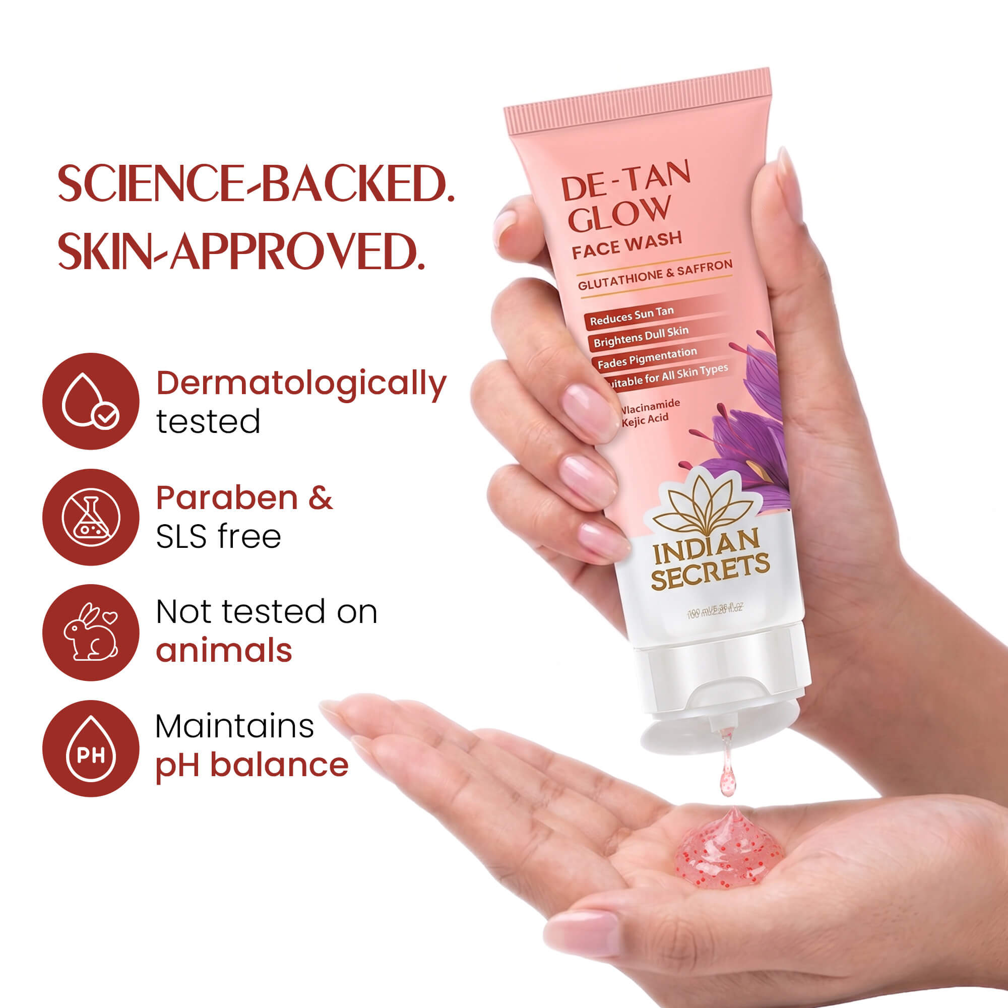 Indian Secrets De-Tan Glow Face Wash, 100 ml