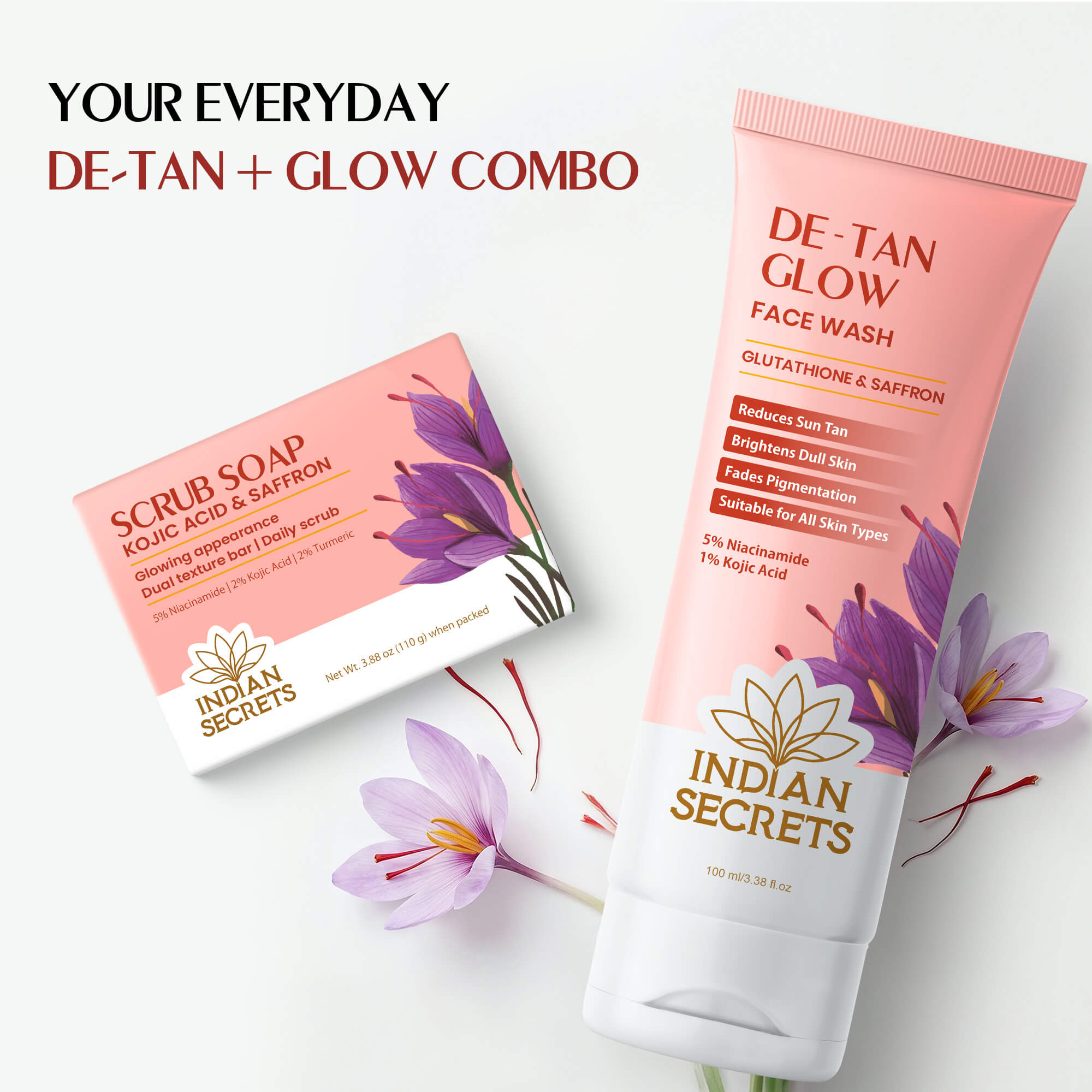 Indian Secrets De-Tan Glow Face Wash, 100 ml