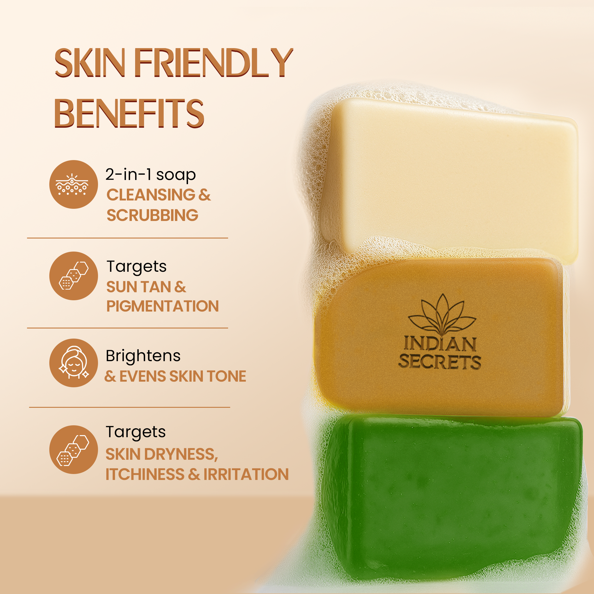 Indian Secrets Scrub Soap Assorted Combo Pack of 3