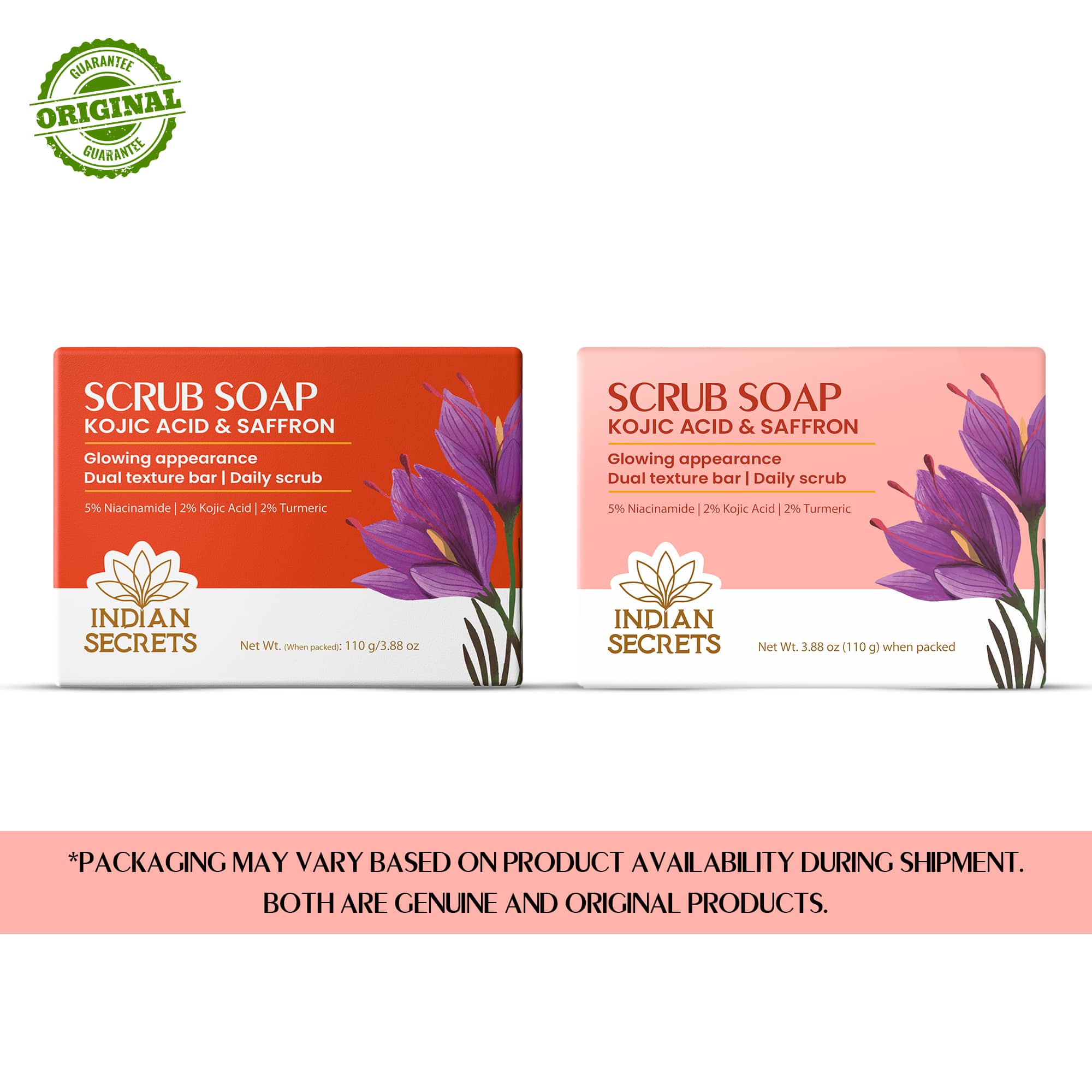 Indian Secrets Scrub Soap Kojic Acid & Saffron