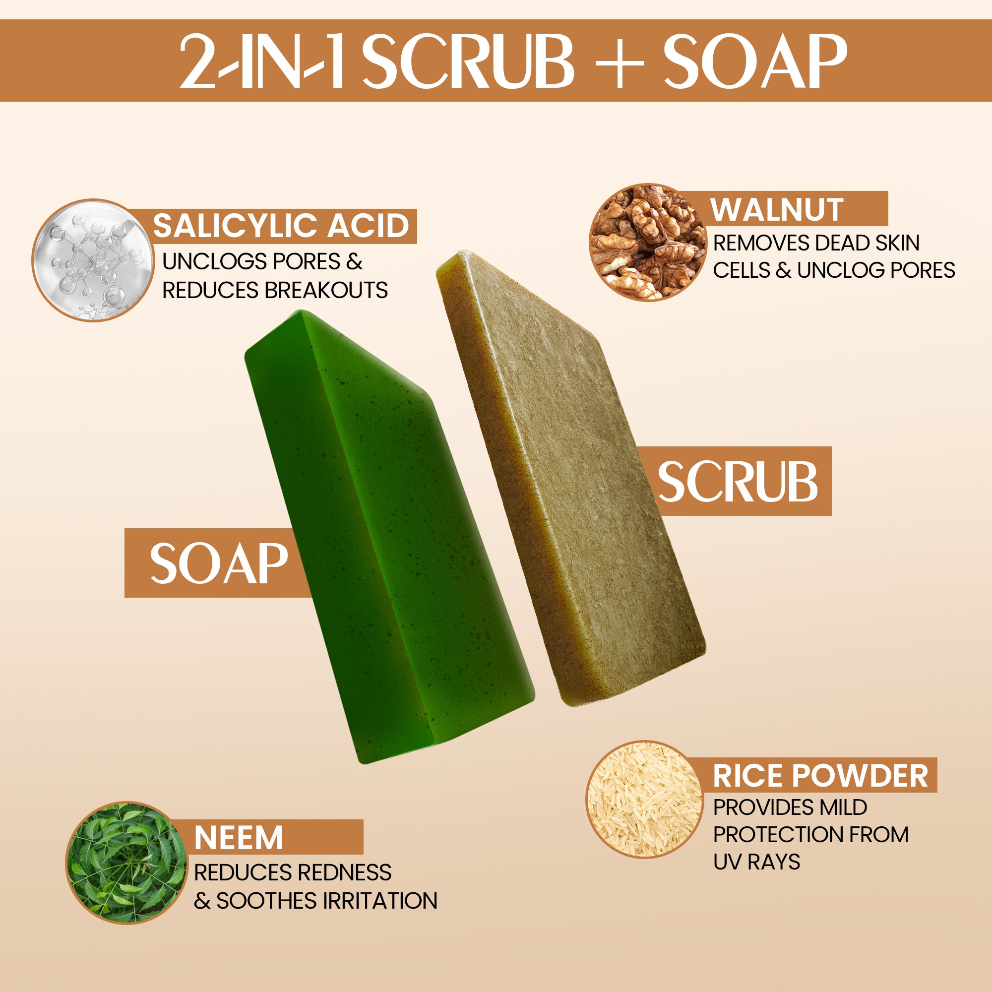 Indian Secrets Scrub Soap Salicylic Acid & Neem, Pack of 3